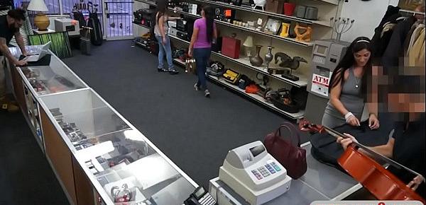 Biatch sucks off and banged by pawn man at the pawnshop